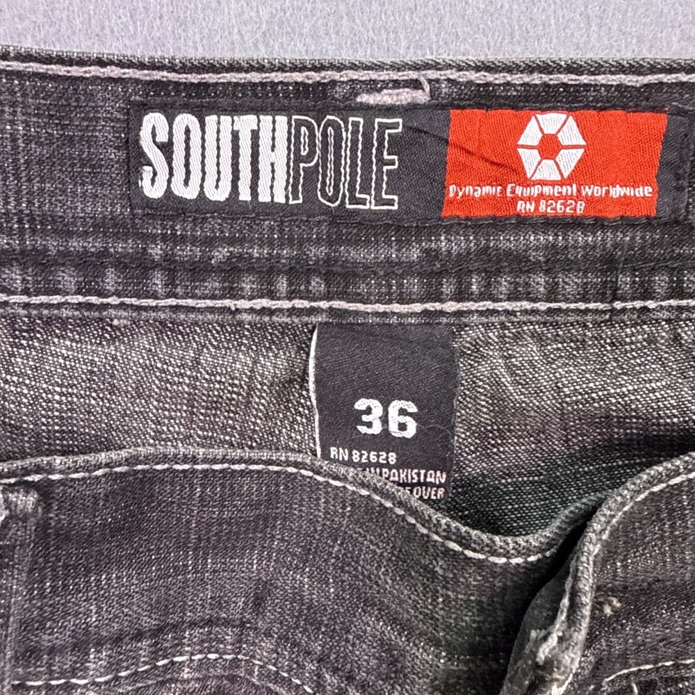 Vintage Southpole Jeans Mens 36x30 Black Baggy Y2K Grunge Red Tab Hip Hop 2000s - Picture 8 of 11